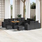 vidaXL Tuin Sofa Set in hoogte verstelbaar 13 pcs Zwart poly, Verzenden, Nieuw