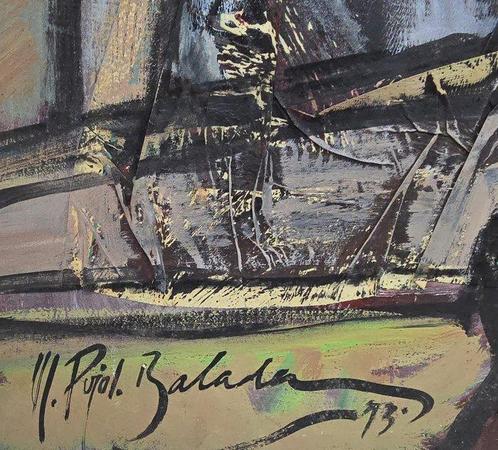 Manel Pujol Baladas (1947) - La ciudad fragmentada · XL, Antiek en Kunst, Kunst | Schilderijen | Klassiek