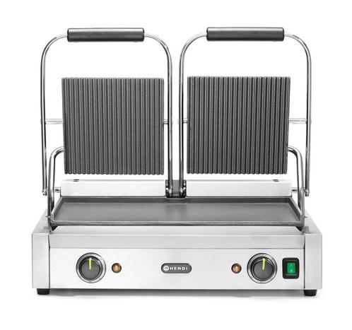Contactgrill - Dubbele Versie, Hendi, Boven Geribd, Onder Gl, Zakelijke goederen, Horeca | Keukenapparatuur, Nieuw in verpakking