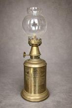 Olielamp - Verguld messing - Olie-lamp uit de 19e eeuw, Antiek en Kunst