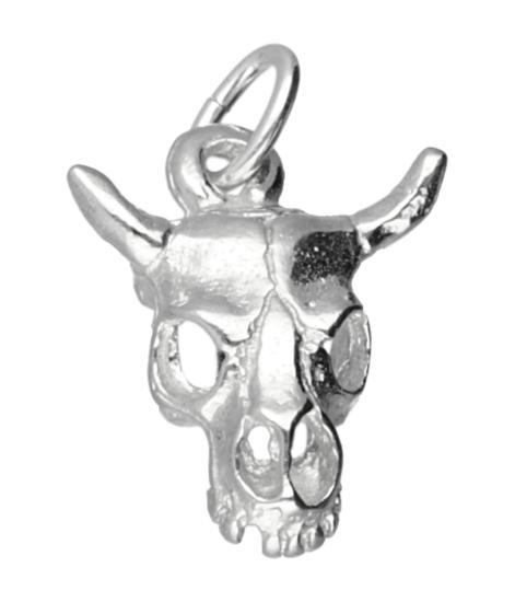 Zilveren Stierenschedel klein kettinghanger, Sieraden, Tassen en Uiterlijk, Kettinghangers, Verzenden