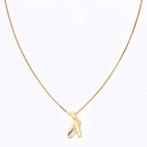 Halsketting - 14 karaat Geel goud - 0.01ct. tw. Diamant, Sieraden, Tassen en Uiterlijk, Kettingen, Nieuw
