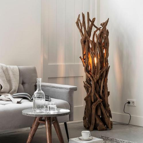 *WOONWINKEL* Must Living Spot Vloerlamp Teak Hout Takken, Huis en Inrichting, Lampen | Vloerlampen, Nieuw, Verzenden