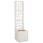vidaXL Plantenbak met latwerk 36x36x140 cm polypropeen wit, Tuin en Terras, Bloembakken en Plantenbakken, Verzenden, Nieuw, Kunststof