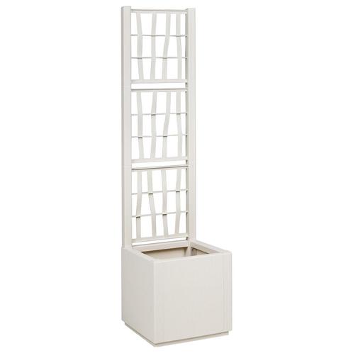vidaXL Plantenbak met latwerk 36x36x140 cm polypropeen wit, Tuin en Terras, Bloembakken en Plantenbakken, Nieuw, Kunststof, Verzenden