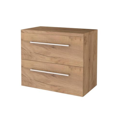 Badmeubelset BWS Salt 80x46cm Met Grepen 2 Lades Met, Doe-het-zelf en Verbouw, Sanitair, Bad, Nieuw, Chroom, Ophalen of Verzenden