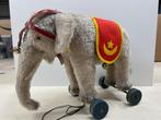 Steiff - Speelgoed Elefante su rotelle - 1950-1960 -, Antiek en Kunst, Antiek | Speelgoed
