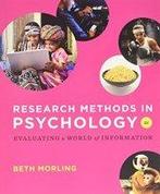 Research Methods in Psychology   Evaluating a  9780393571615, Zo goed als nieuw
