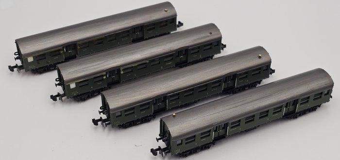 Minitrix N - 3025 / 3023 - Modeltrein personenwagen (4) -, Hobby en Vrije tijd, Modeltreinen | N-Spoor