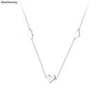 Zilveren 3 hartjes ketting, Verzenden, Nieuw, Zilver