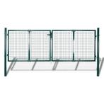 vidaXL Poort 306x175 cm staal groen, Verzenden, Nieuw
