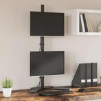 vidaXL Monitorstandaard dubbel VESA 75/100 mm staal zwart, Audio, Tv en Foto, Televisie-accessoires, Verzenden, Nieuw
