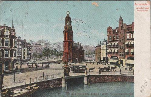 AMSTERDAM - Amstel met munttoren, Verzamelen, Ansichtkaarten | Nederland, Verzenden