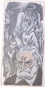 Victor Hugo op spotprent (lijst optie, Lithos), Antiek en Kunst, Verzenden