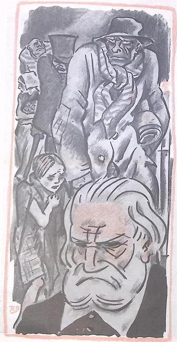 Victor Hugo op spotprent (lijst optie, Lithos) beschikbaar voor biedingen