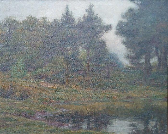 Edgar Farasyn (1858-1938) - Vijver in het bos, Antiek en Kunst, Kunst | Schilderijen | Klassiek