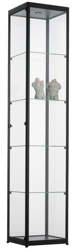 Vitrinekast 200x40x40cm Zwart Of Aluminium, Huis en Inrichting, Kasten | Vitrinekasten, Ophalen of Verzenden, Nieuw