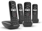 Gigaset AS690R - Draadloze huistelefoon - 4 handsets - Zwart, Telecommunicatie, Vaste telefoons | Handsets en Draadloos, Verzenden