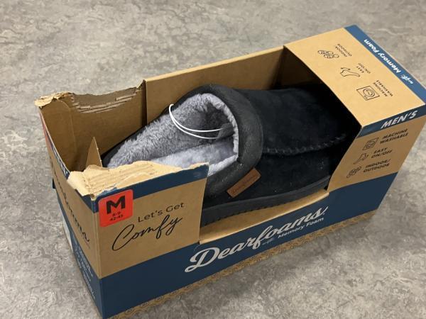 Veiling - 2x Dearfoams pantoffels zwart maat 42-43, Kleding | Heren, Schoenen
