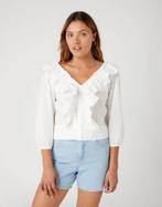 -57% Wrangler  Wrangler Western frill blouse worn  maat XXXL, Kleding | Dames, Verzenden, Nieuw, Wit