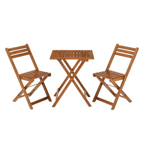 Inklapbare Balkonset / Tuinset Bala - 3-delig - Acaciahout -, Tuin en Terras, Tuinsets en Loungesets, Nieuw, Verzenden