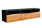 Hangend tv-lowboard ORGANIC ARTWORK 140cm antraciet massief, Ophalen of Verzenden, Nieuw