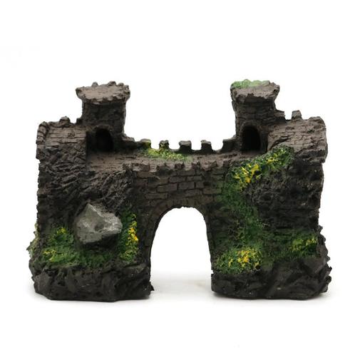 Kasteelmuur met poort en torens OS-269 - aquarium decoratie, Dieren en Toebehoren, Vissen | Aquaria en Toebehoren, Sierelement