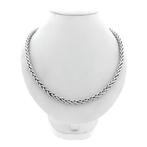 Zilveren vossenstaart schakelketting, Ophalen of Verzenden, Gebruikt, Overige kleuren, Zilver