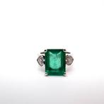 Ring - 18 karaat Witgoud Smaragd - Diamant, Sieraden, Tassen en Uiterlijk, Ringen, Nieuw