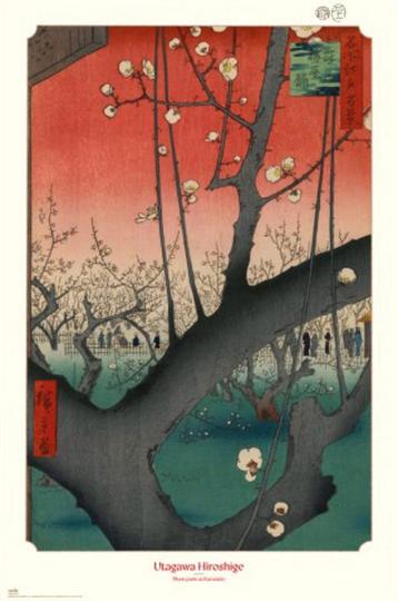 Poster Plum Park at Kameido Utagawa Hiroshige 61x91,5cm beschikbaar voor biedingen