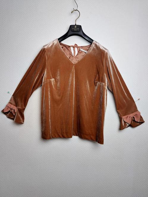 Elegant Velvet Top with Ruffled Sleeves, Kleding | Dames, Tops, Nieuw, Verzenden