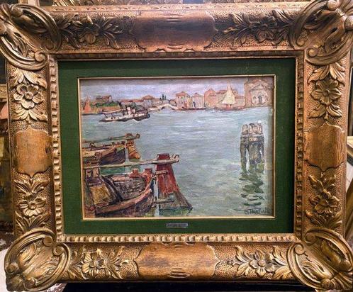 Giuseppe Menato (1876-1962) - La Giudecca a Venezia, Antiek en Kunst, Kunst | Schilderijen | Klassiek
