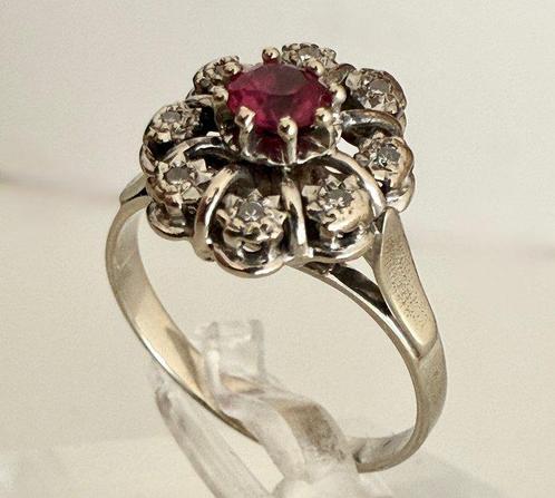 Zonder Minimumprijs - Cocktailring - 18 karaat Witgoud, Sieraden, Tassen en Uiterlijk, Antieke sieraden