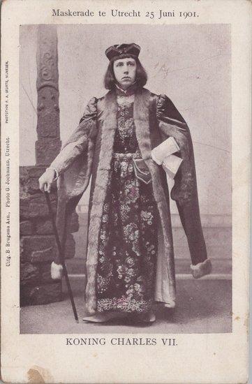UTRECHT - Maskerade Utrecht 25 Juni 1901. Koning Charles VII, Verzamelen, Ansichtkaarten | Nederland, Verzenden