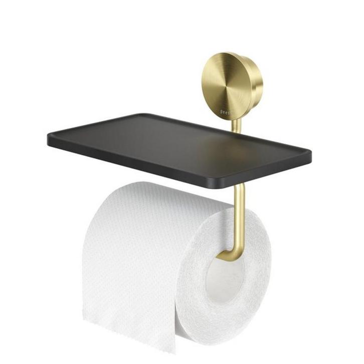 Toiletrolhouder met Planchet Geesa Opal Goud Geborsteld, Doe-het-zelf en Verbouw, Sanitair, Ophalen of Verzenden