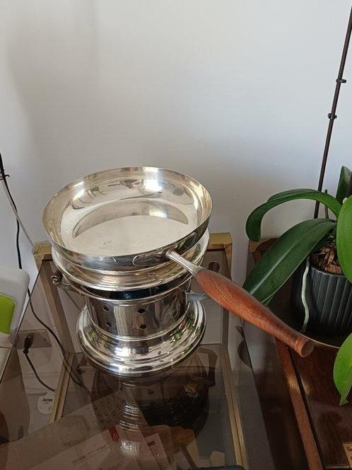 Porciani - Draagbaar fornuis - Verzilverd - Flambée lamp, Antiek en Kunst, Antiek | Meubels | Tafels