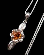 Citrien - Zilver, De Straal van Helios - Ketting citrien en