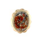 Gouden vintage ring met mosagaat 14 krt, Ophalen of Verzenden, Nieuw