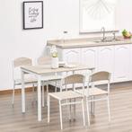 Eetkamerset - Modern Living - 5-delig – Houtlook + Grijs, Huis en Inrichting, Ophalen of Verzenden, Nieuw, Modern