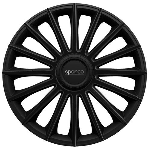 4-Delige Sparco Wieldoppen  Treviso 15-inch zwart, Auto diversen, Wieldoppen, Verzenden