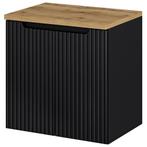 Wastafelonderkast met wastafelblad Newport 60x60x40 cm zwart, Huis en Inrichting, Badkamer | Badkamermeubels, Verzenden, Nieuw