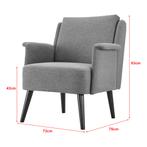 [en.casa] Fauteuil Edling 83x73x75 cm grijs en zwart, Huis en Inrichting, Fauteuils, Verzenden, Nieuw