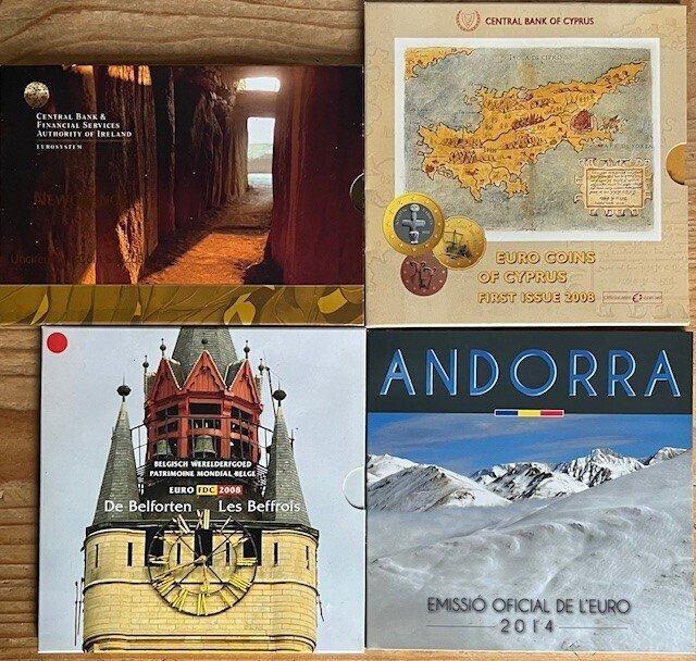 Europa. Year Set (BU) 2008/2014 (4 sets) (Zonder, Postzegels en Munten, Munten | Europa | Euromunten