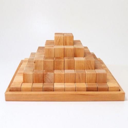 Grimms - Houten Blokken Piramide natuurkleur (100 stuks), Kinderen en Baby's, Speelgoed | Overig