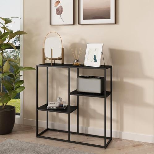 [en.casa] Console tafel Strömstad sidetable 80x80x26 cm zwar, Huis en Inrichting, Woonaccessoires | Wandplanken en Boekenplanken