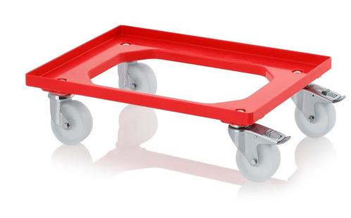 Onderwagen Rolplateau Trolley Rood 4 zwenkwielen plastic, Zakelijke goederen, Machines en Bouw | Heftrucks en Intern transport