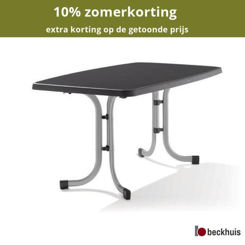 Sieger Boulevard klaptafels staalbuis/Mecalit Pro 70 cm tot, Tuin en Terras, Tuintafels, Nieuw, Kunststof, Ophalen of Verzenden