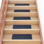 vidaXL Trapmatten Zelfklevend 15 stuks 60x25 cm Grijs Blauw, Doe-het-zelf en Verbouw, Ladders en Trappen, Verzenden, Nieuw