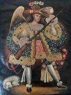 Cuzco School - Archangel St Miguel shooting with an Arquebus