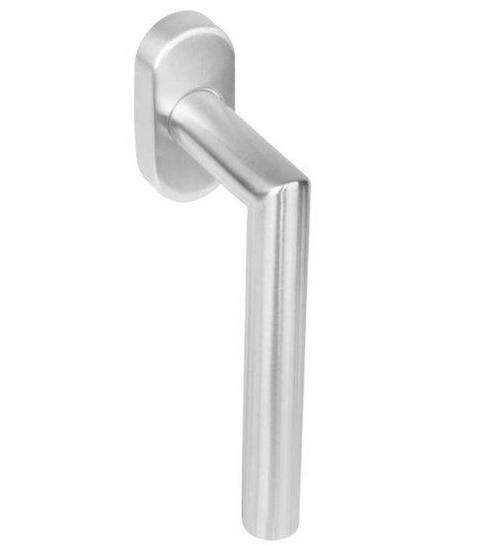 Intersteel Raamkruk Hoek 90° op Ovale Rozet RVS, Doe-het-zelf en Verbouw, Hang- en Sluitwerk, Nieuw, Ophalen of Verzenden